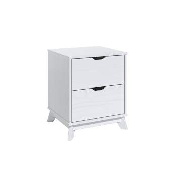 Pensy Solid Wood Mid-Century Modern 2 Drawer Nightstand White - Powell