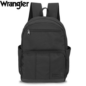 Wrangler 17" Industry Backpack for Mens Womens Kids, Classic Logo Water Resistant Casual Daypack with Padded Laptop Notebook Sleeve - 1 of 4