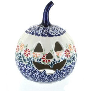 Blue Rose Polish Pottery L021 Manufaktura Small Pumpkin Luminary - 1 of 2