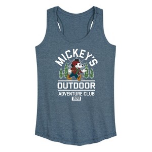 Women's - Disney - Mickey's Outdoor Adventure Club Graphic Racerback Tank - 1 of 4
