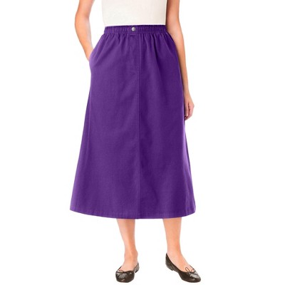 Woman Within Plus Size 7-Day Mockfly Denim Skirt