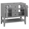 36 Inch Bathroom Storage Vanity With 2 Doors, 2 Drawers, Open Shelf, Solid Wood Bathroom Vanity Cabinet Without Ceramic Sink Top - 2 of 4