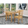 HomeStock 3-Piece Natural Brown Oak Finish Solid Wood Top Dining Table Set - 2 of 4