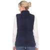 Women's Zip up High Pile Fleece Vest -White Mark - 3 of 4