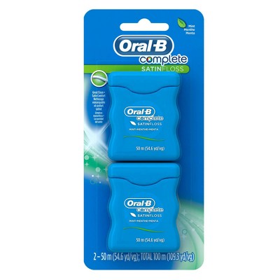 Oral-b Complete Satinfloss Dental Floss - Mint - 50m/2pk : Target