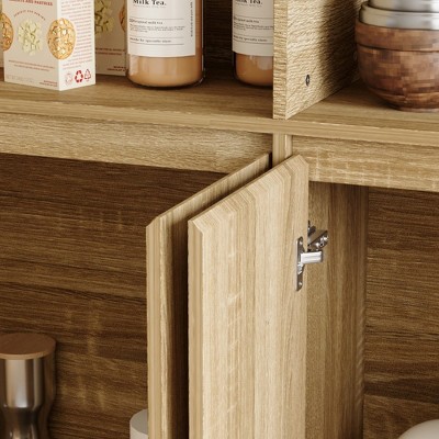 Famapy 70.9" Large Capacity Kitchen Pantry Cabinet,12 Open Shelves & 6-Door Storage,Oak Finish Storage Hutch for Kitchen & Dining Room — фото 4