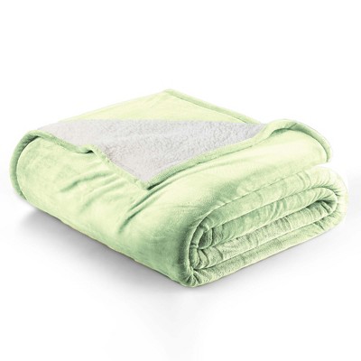 Velvet Plush Blanket with Faux Shearling Reverse - Great Bay Home