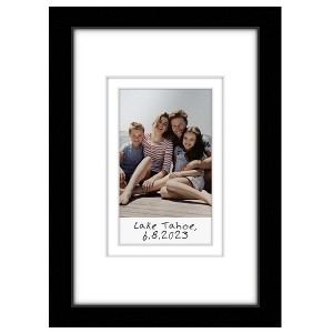 Americanflat 4x6 Picture Frame, Use as 2x3 Frame for Instant-Print Photos, Mini Picture Frame with Double White Mat, Black - 1 of 1