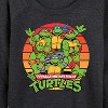 Women's - Teenage Mutant Ninja Turtles - Retro Sunset Circle Lightweight French Terry Wide Neck Long Sleeve Shirt - 2 of 4