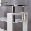 GlasFlength Coffee Tables Rectangle Coffee Table Center Table Glass Coffee Table Small Table for Living Room, White, 47.24"*15.75"*29.53" - 3 of 4