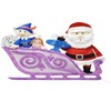 Rudolph the Red-Nosed Reindeer 42in Wide Rudolph Santa and Sleigh 2D PreLit Yard Art, Purple - 4 of 4