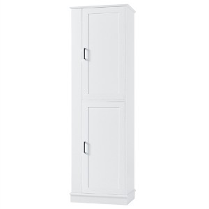 TiramisuBest Retro Multi-Functional Storage Cabinet with 3 Drawers, Enclosed Compartments & Adjustable Shelves for Living Room, Kitchen, Office, White - 1 of 4