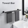 WOWOW 36 in. Wall Mounted Towel Bar in Matte Black, Stainless Steel Double Towel Holder - 2 of 4