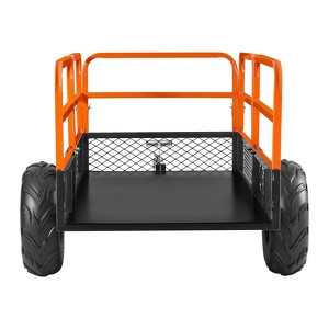 VEVOR Garden Utility Trailer, 22 Cu. Ft. & 1600lbs, ATV UTV Trailer, Tow Behind Steel Dump Trailers, Removable Rear Panel, Black - 1 of 4