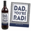 Big Dot of Happiness My Dad is Rad - Father's Day Gift For Men - Wine Bottle Label Stickers - Set of 4 - 3 of 4