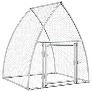 vidaXL Chicken Cage Walk-in Hen Coop - Galvanized Steel Enclosure for Poultry, Ducks, Rabbits - 1 of 4
