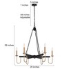 LNC Camerena 6-Light 28" Modern Candle Large Chandelier,Good and Matte Black - 3 of 4