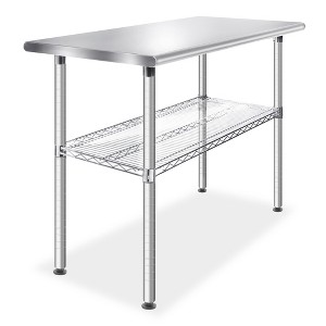 GRIDMANN 49 x 24" Stainless Steel Table with Wire Undershelf, NSF Commercial Kitchen Work & Prep Table for Restaurant and Home - 1 of 4