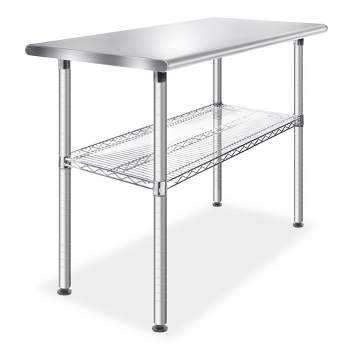GRIDMANN 49 x 24" Stainless Steel Table with Wire Undershelf, NSF Commercial Kitchen Work & Prep Table for Restaurant and Home