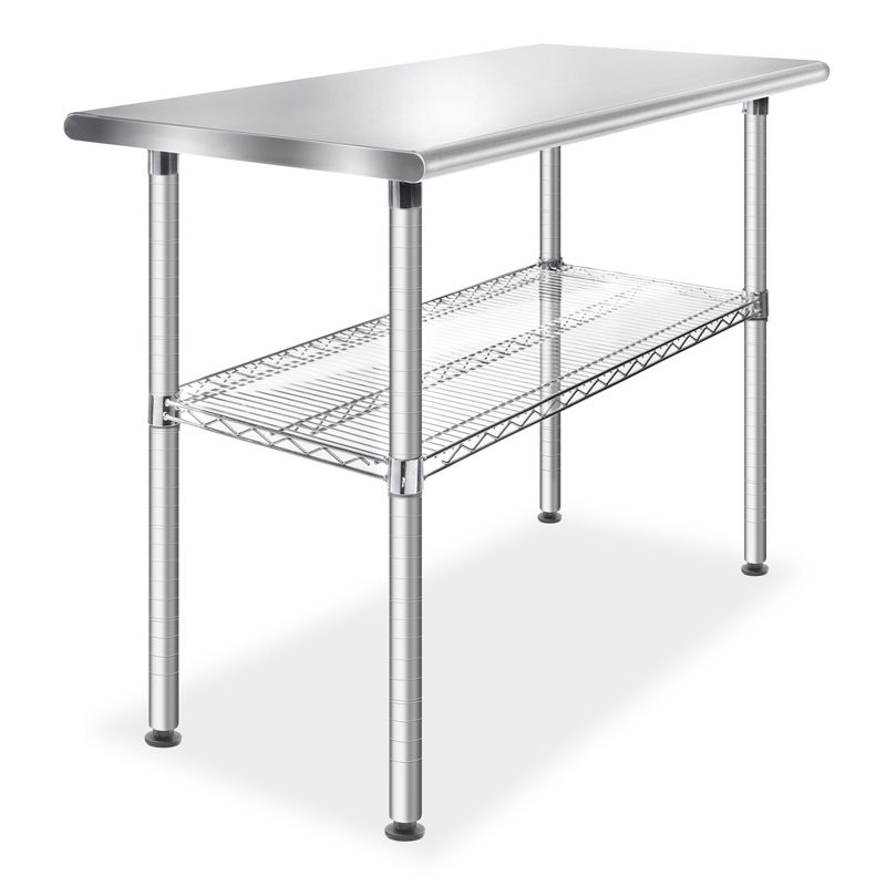 GRIDMANN 49 x 24" Stainless Steel Table with Wire Undershelf, NSF Commercial Kitchen Work & Prep Table for Restaurant and Home, 1 of 8