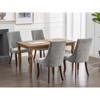 Sapphtopaz Upholstered Dining Chairs Set of 2, Rayon Cloth Flocking High Back Kitchen Chairs with Curved Wood Legs, Dining Room Chairs, Accent Chair - 4 of 4