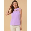 Allegra K Women's Mesh Semi Sheer Work Office Peter Pan Collar Shirt - 2 of 4
