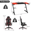 Costway Gaming Desk & Chair Set Z-Shaped Racing Style Desk with Massage Swivel Gaming Chair - 4 of 4