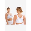 Comfort Choice Women's Plus Size Front-Close Embroidered Wireless Posture Bra - 4 of 4