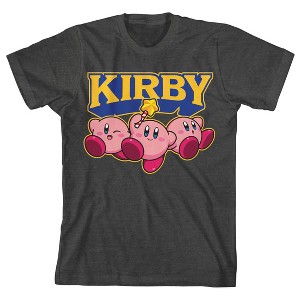 Kirby Waddle-Dee March Crew Neck Short Sleeve Charcoal Heather Boy's T-shirt - 1 of 3