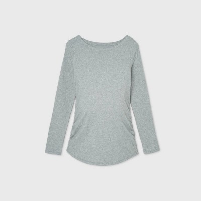 My Bump Women Maternity Clothes Sweater Top Ultra Soft Stretch Knit Boat Neck Long Sleeve Pullover Shirt Made in USA 