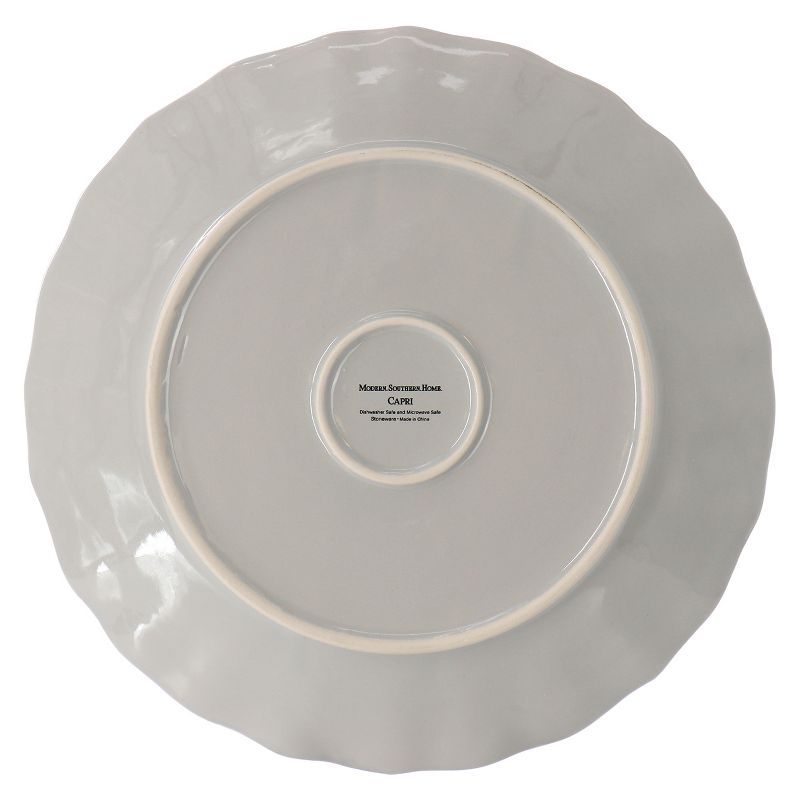 Gibson Modern Southern Home 6 Piece 11 Inch Scalloped Stoneware Dinner Plate Set, 5 of 6