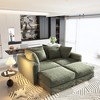 102.4'' Plush Corduroy U-Shaped Sectional Sofas with 2 Movable Ottomans, Deep Seat and Convertible Lounge Chair - 2 of 4