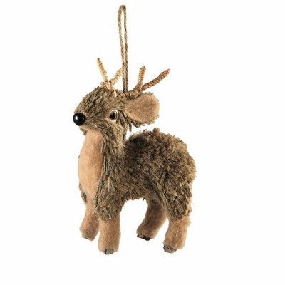 Napa Home & Garden 6.25" Country Cabin Jute and Twig Woodland Forest Reindeer Christmas Ornament