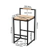 CAVINAS 25"Paper Rope Woven Bar Height Stools,Set of 2,Counter Stools with Backrest&Footrest,Stools for Dining Table&Kitchen Island - 3 of 4
