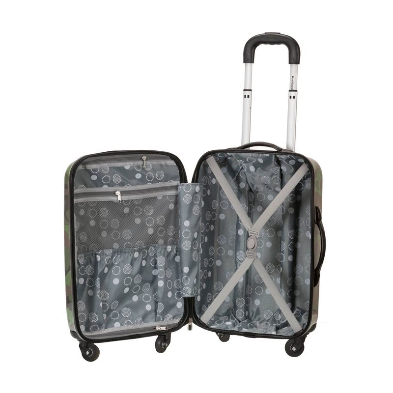 Rockland 3pc Polycarbonate/ABS Hardside Checked Spinner Luggage Set - Camo, 3 of 4