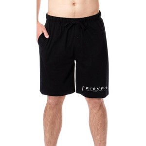 Friends The Television Series Mens' TV Show Title Logo Sleep Pajama Shorts Black - 1 of 3