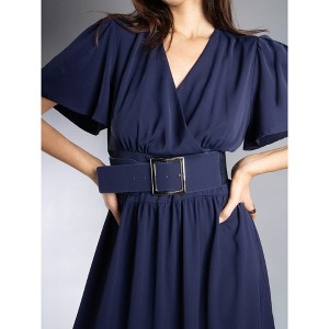 Jess by Meiko Women's Flutter Sleeve Waistband Midi Dress - 1 of 4