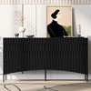 Elegant Sideboard Featuring Curved Bottom Doors with Arched Groove Design in a Stylish Four-Door Layout,Suitable for Living Rooms,Entrance and Study - 2 of 4