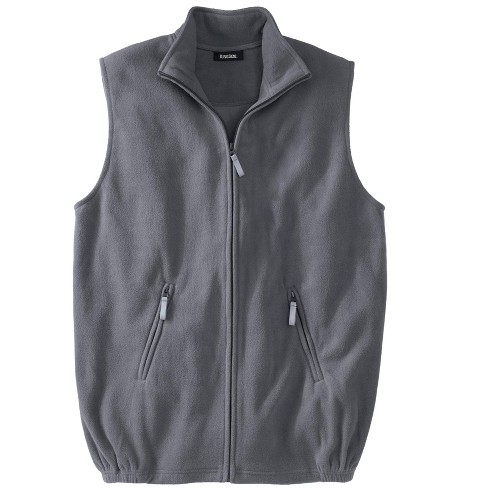 Kingsize Men's Big & Tall Explorer Plush Fleece Zip Vest - 8xl, Steel ...