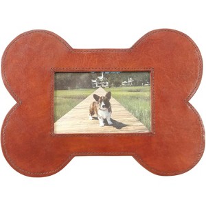 Huntley Pet Leather Bone Shaped Picture Frame, 4x6 - 1 of 4