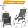 Syemin Patio Chaise Lounges 2PCS Armchair sturdy Outdoor Garden Yard, Lawn, Backyard, Deck, Pool Side, with Table, Gray, 25.59"*22.05"*38.58" - 3 of 4