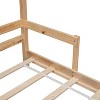 YNXARIA Natural Pine Full Size Bed Frame with House - Shaped Headboard and Armrests - 4 of 4