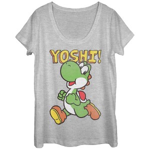 Women's Nintendo Running Yoshi Scoop Neck - 1 of 3