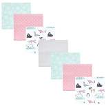Hudson Baby Infant Girl Cotton Flannel Receiving Blankets Bundle, Girl Arctic Animals, One Size