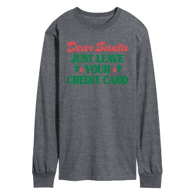 Men's - Instant Message - Dear Santa Leave Credit Card Long Sleeve Graphic T-Shirt