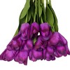 REGALWOVEN Silk Indoor Decoration Artificial Tulip Flowers 13.8" 12 Pcs - 3 of 4