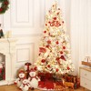 Artificial Christmas Tree, Hinged Christmas Tree with Metal Stand for Party, Pre-Lit Christmas Treewith Metal Stand for Home Decoration , - 3 of 4
