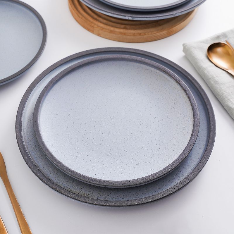 Stone Lain Tina 32-Piece Stoneware Dinnerware Set, Service for 8, Blue and Grey, 3 of 7