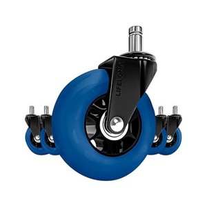 Lifelong Office Chair Caster Wheels for Hardwood Floors and Carpet, Heavy Duty, Universal Fit - 1 of 4