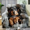 Lomsoe Adorable Puppy Blanket - Soft Flannel All Season Cozy Throw for Car, Home & Outdoor Use - Contemporary Style Pet Blanket. - 2 of 4